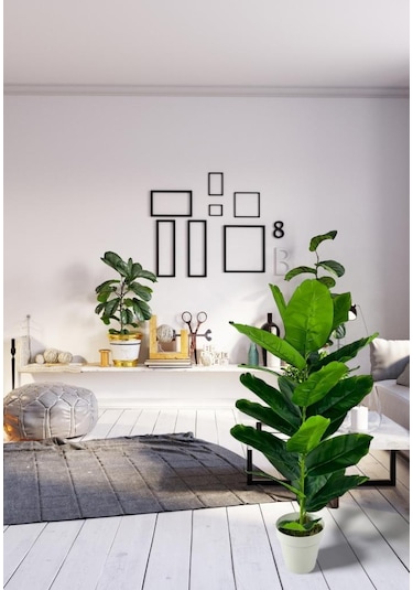 Yapay Çiçek Starliçe 80cm 23 Yapraklı Salon Çiçeği Beyaz Saksılı Yapay Bitki