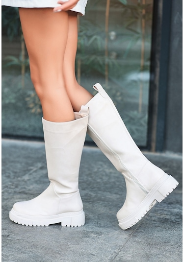 Idax Ten Cilt Topuklu Çizme Ten