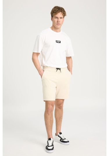 Regular Fit Normal Kesim Normal Bel Bej Sweat Şort W241578614 Bej Regular Fit Normal Kesim Normal Bel Bej Sweat Şort W241578614 Bej