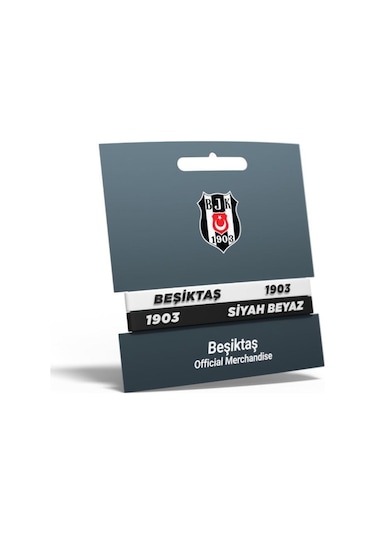 Beşiktaş Lisanslı 2'li Silikon Yetişkin Bileklik Kişiye Özel Kutu 001