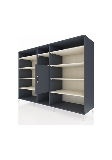 Kronos Dolap 12 Raflı Tek Kapaklı 220x59x163 Antrasit-antrasit/a Antrasit-antrasit/aytaşı