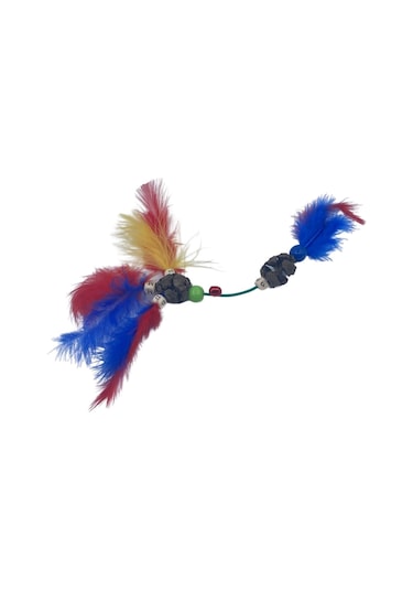 BUFFER® Tüylü Zilli Oyuncak ve Tekerlekli Kafes Kedi Oyuncağı