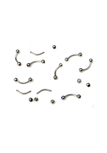 10 Adet Moda Rhinestone Halter Barlar Göbek Dil Burun Halkaları Vücut Pirsing Takı, Seçenekler: 27