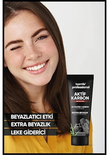 Bysmile Professional Aktif Karbon Beyazlatıcı Diş Macunu 75 ML