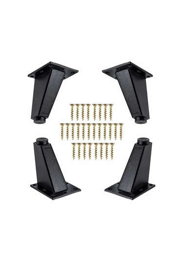 Flybuy 4 Parça Alüminyum Metal Kanepe Dolap Masa Ayakları, Siyah, 80mm, Mobilya Yükseltme Ayağı -