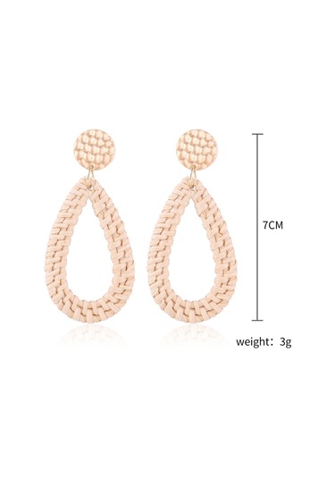 E2002-7 Knock Pattern Water Drop Bamboo Vine Handmade Woven Earrings Bosomia Style Earrings Gümüş