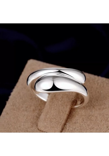 925 Ayar Gümüş Ayarlanabilir Su Damlası Yüzük