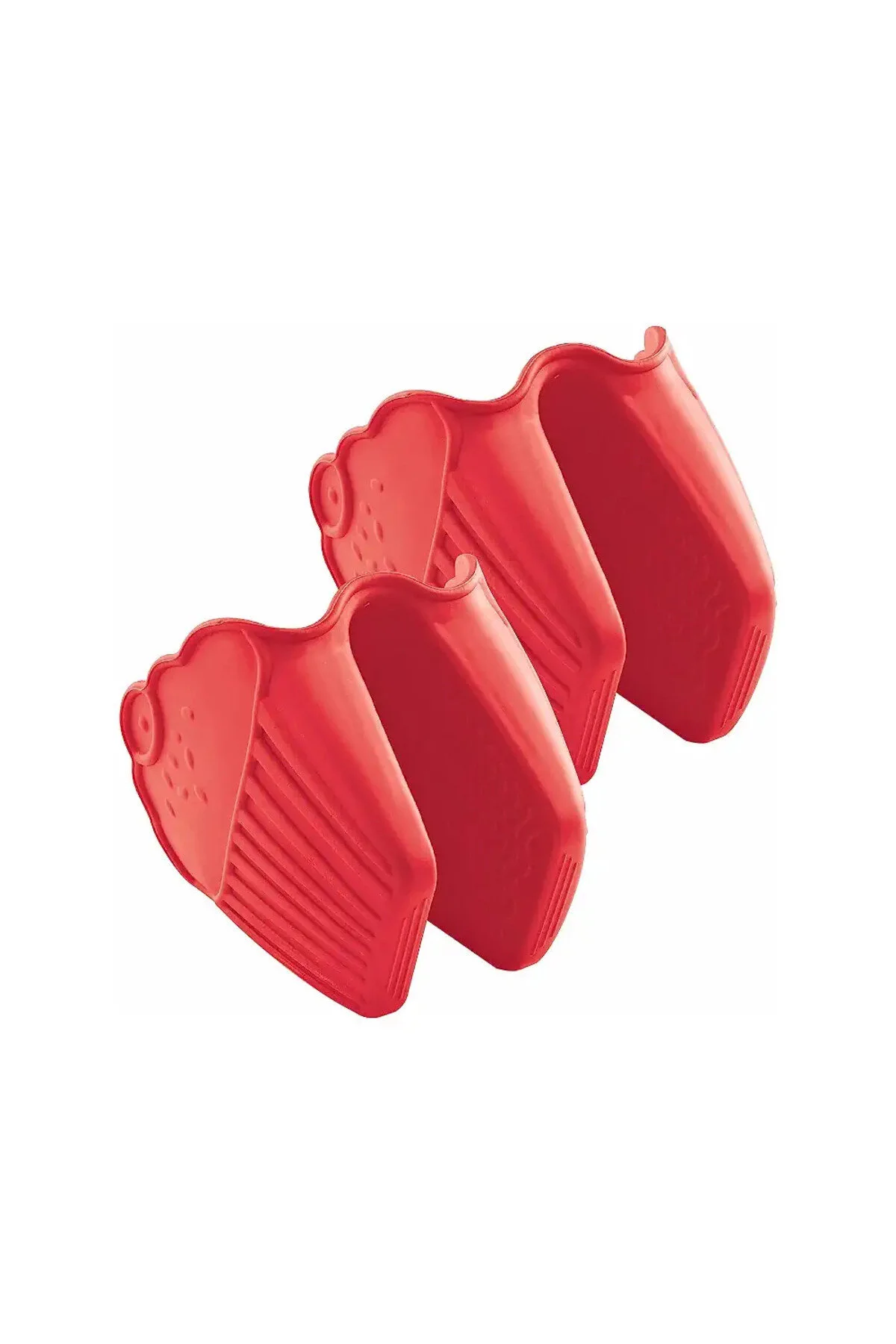 Silikon Fırın Eldiveni 2 Li Isı Yalıtımlı, Kaymaz Yüzey, Esnek Ve Kolay Temizlenebilir Kırmızı