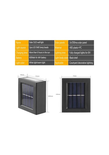 Singree "siyah Güneş Enerjili Led Duş Aydınlatma - Su Geçirmez Bahçe Ve Balkon Duvar Lambası" 112 Karakter