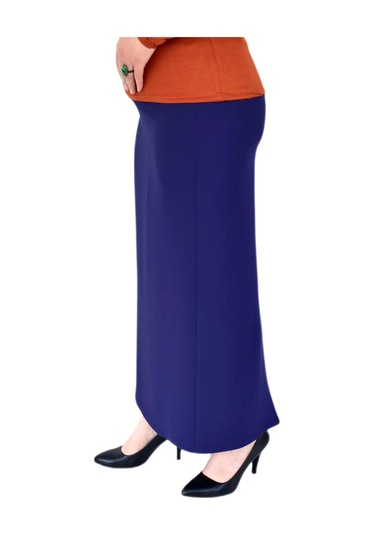 Kadın Uzun Etek Kapalı Yırtmaç-2019 Bgl-st01144 Açık Lacivert