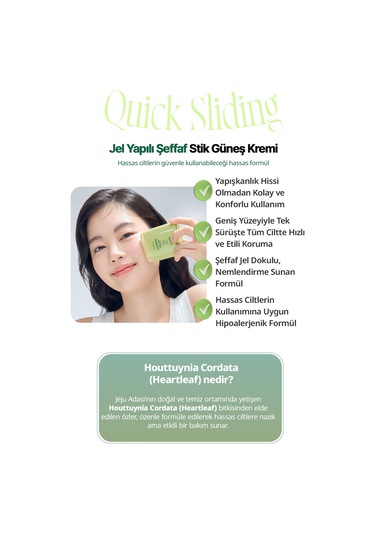 Jel Yapılı Şeffaf Stik Güneş Kremi Goodal Heartleaf Soothing Quick Sliding Sun Stick Spf 50+ Pa++++