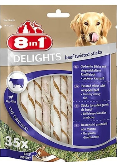 8in1 Delights Köpekler İçin Biftekli Ödül Çubuğu 190 G