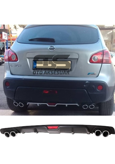 Nissan Qashqai Difüzör Arka Tampon Eki 4 Egzoz Çıkışlı Siyah