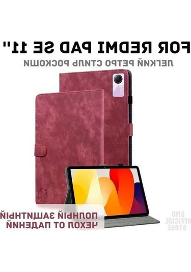 Fastbuy Redmi Pad Se 11 İçin Lüks Deri Kılıf, Manyetik Kapatma,支架 Kart Yuvası, Tam Koruma, Mor