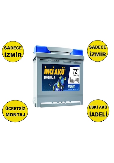 İnci Formul A Taurus 12 V 72 Ah 700 Cca En Akü-yerinde Montaj