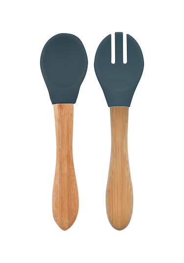 Oioi Mama Kaşığı + Çatal Deep Blue Mavi