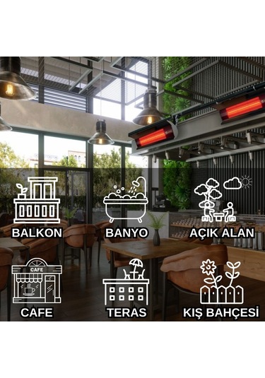 Sunstar Halojen Termostatlı 1800 W Soba - İnfrared Isıtıcı