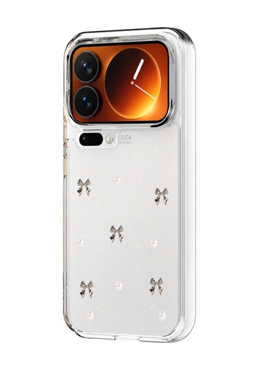 Xiaomi 17 Pro Max Uyumlu Kılıf Simli Parlak Kurdele Desenli Telefon Kılıfı Kapak NO8