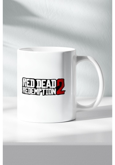 Rdr2, Red Dead Redemption 2 - Tasarım Baskılı Kahve Kupası Hediye Porselen Kupa Beyaz