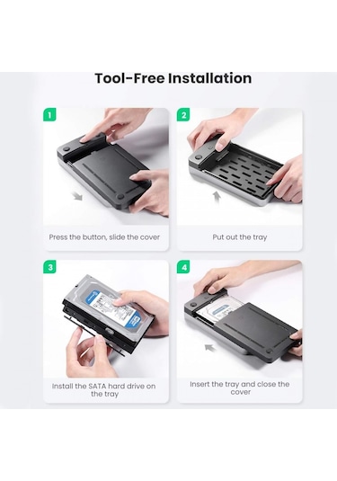 Ugreen 70798 Type-C Gen2 Sata 3.5 & 2.5İnç Ssd Harddisk Kutusu