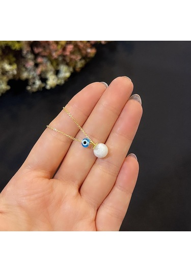 Stela Ay Taşı Gümüş Kol Sarı