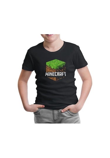 Lord Tshirt Minecraft - Cube Siyah Çocuk Tshirt