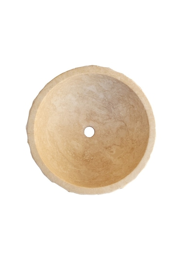 Dışı Yontulmuş Traverten Doğaltaş Lavabo