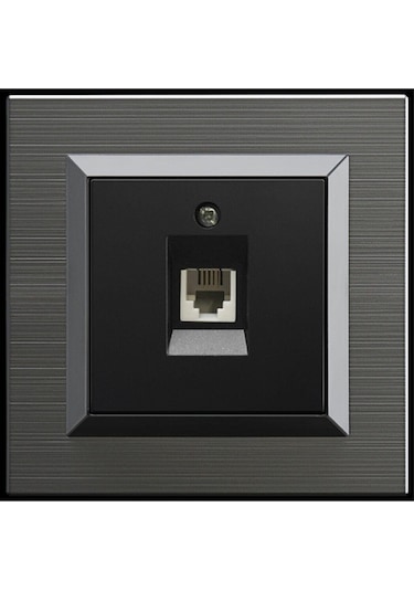 Ovivo Quantum Manyetik Gri Numeris Telefon Prizi + Çerçeve Dahil