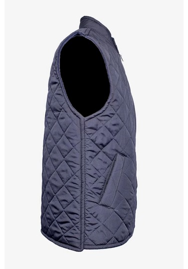Kışlık Erkek Yelek Kapitone İş Güvenliği Micro Desenli Yeleği Çift Cepli İç Giyim Koruyucu Lacivert