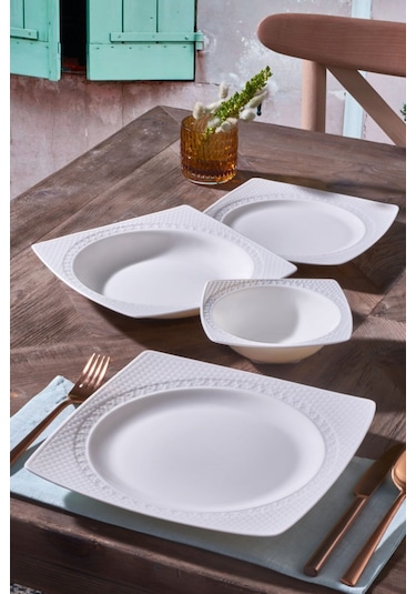 Güral Porselen Bonenjoy 24 Parça 6 Kişilik Bone Yemek Takımı PR.0
