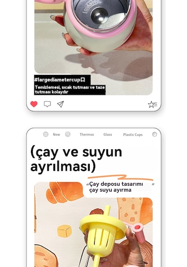 Büyük Kapasiteli Sevimli Taşınabilir Su Bardağı-sarı