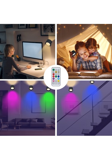 Ximistore9 Siyah Manyetik Duvara Takılabilir Duvar Lambası - İnsan Algılama, 3 Renk Tonu Okuma Işığı Parlaklık Ayarlı , Rgb Stüdyo Işığı, Dokunmatik Ve Kumanda Kontrol, Zamanlayıcı, 2000mah Pil Siyah