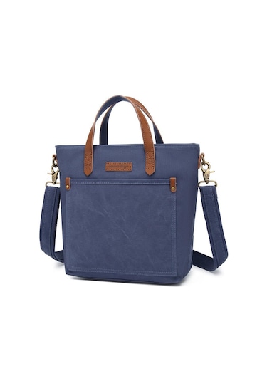 Kanvas Kumaş Kadın Çantası Elden Tutmalı Smart Bags 1328 Lacivert