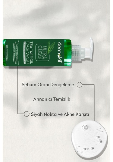 Dermokil Ultra Clean Çay Ağacı Yağı Yüz Temizleme Jeli 300 ML