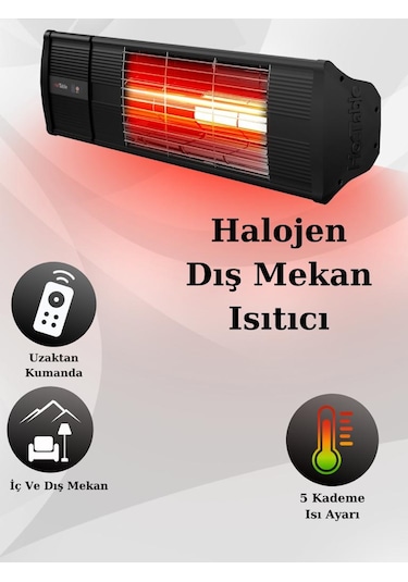 Hottable Supreme Plus 2000 W Uzaktan Kumandalı Isı Kademeli Infrared Dış Ortam Isıtıcı