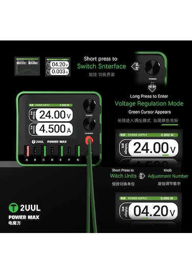 2uul Pc01 Power Max 200w Ayarlanabilir Voltajlı Çoklu Şarj Ve Güç Kaynağı