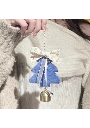 Moveevo Mavi Yumuşak Plüsh Noel Ağaç Pendent, Zilli Araç Ve Ev Dekorasyonu, Çok Amaçlı Festivite Süsleme Hediyesi