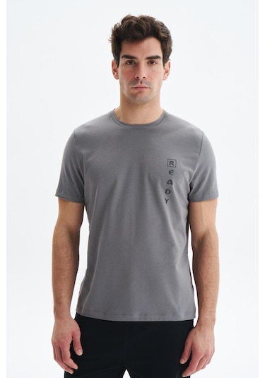 Arma Erkek Regular Fit Yazı Baskılı Süprem Bisiklet Yaka Tişört Y29344472402 Gri