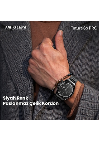 HiFuture FutureGo Pro 1.32" BT Arama AMOLED Ekran IP68 Su Geçirmez Akıllı Saat