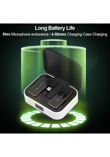 Xindoker S18 Kablosuz Kolar Mikrofonu - 2.4g 20m Aktarım, Aı Gürültü Azaltma, Çift Ekran, 1'den 2'ye, Plug & Play, Dahili Pil