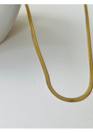 İtalyan Model Çelik Kolye Altın