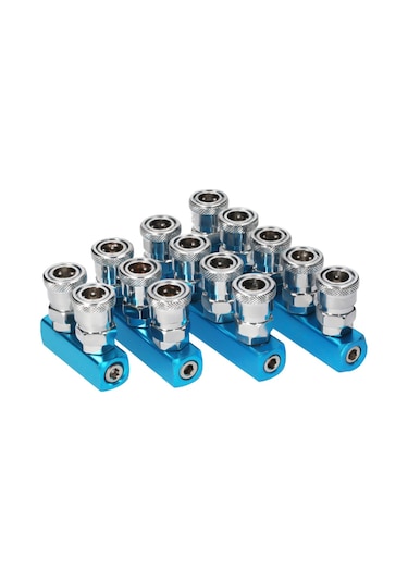 3 Way Manifold Block Splitter Quick Connect Air Hose Splitter Coupler Air Compressor Splitter Pneumatic Air Compressor Manifold Fitting