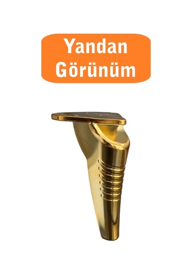Homdep Kanepe Koltuk Tv Ünitesi Konsol Yükseltme Çizgili Model Plastik Ayak 19 Cm Gold Renk 4 Adet Gold