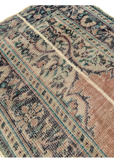 Patchwork Eskitme Halı 90x280 Turuncu %100 Yün Vintage Yolluk Turuncu