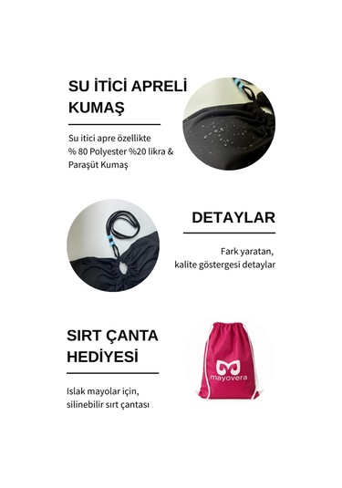 Mayovera Straplez Mayo-mavi Boncuk Siyah