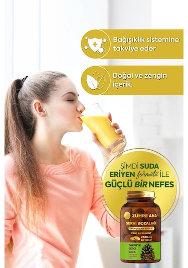Zühre Ana Servi Kozalağı Efervesan Tablet 2500 MG  60 Adet