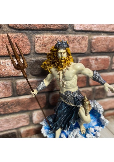 Deniz Ve Deprem Tanrısı Poseidon Mızraklı Heykel Biblo