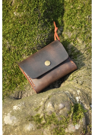 Kişiye İsme Özel Maia Kamp Outdoor Deri Baharatlık Kestane Kahverengi