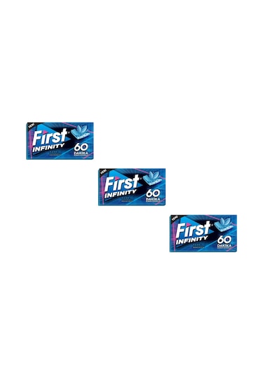 First 60 Dk Infinity Nane Aromalı Şekersiz Tatlandırıcılı Sakız - 3'lü Paket