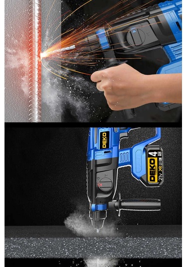 Deko Turkey DKT21KD 21v 4Ah Çift Akülü Darbeli Kırıcı Delici+Set